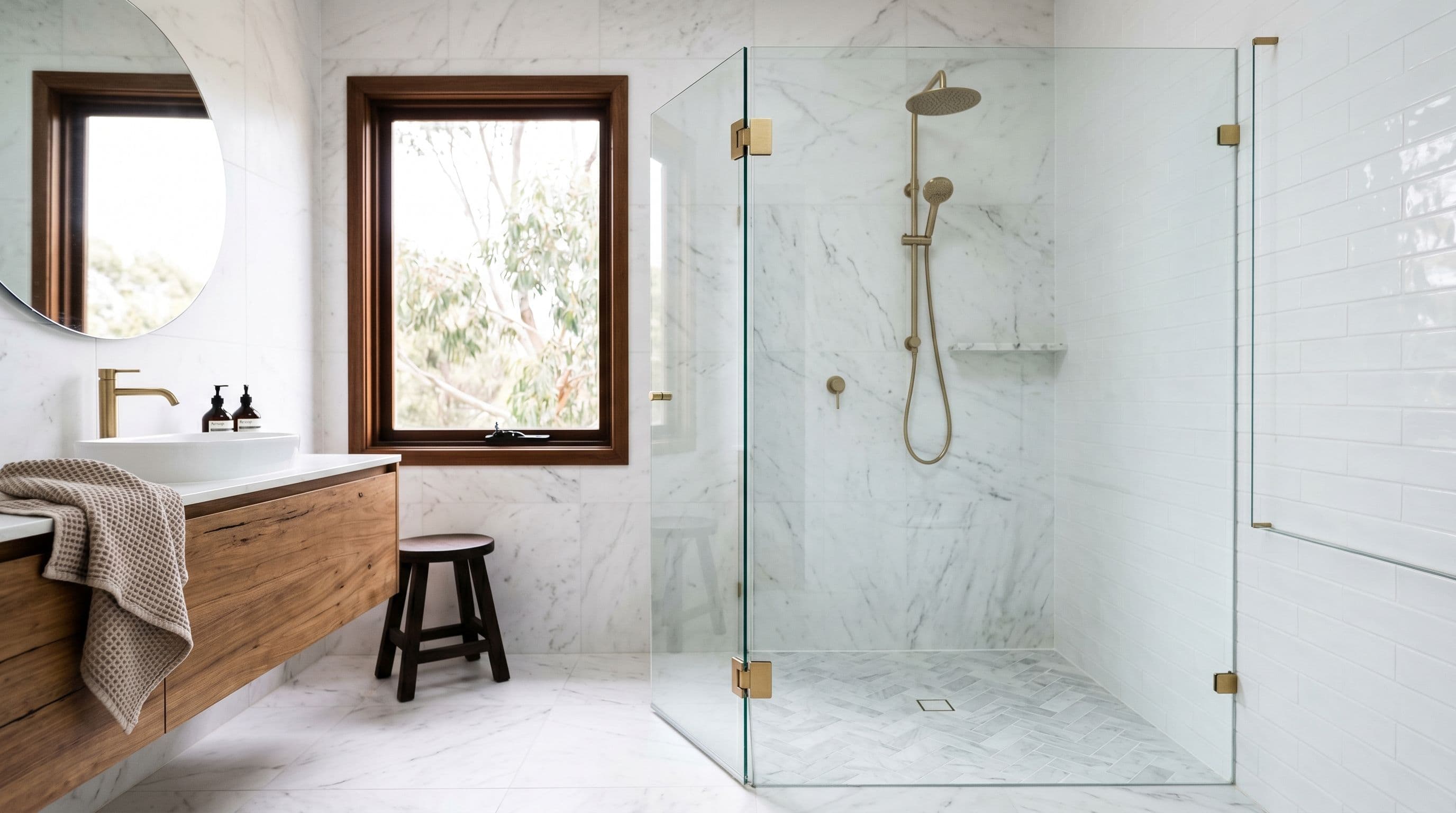 Frameless shower screens by M.C Glass & Glazing in Adelaide